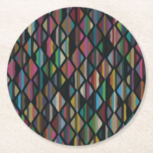 Dessous-de-verre Rond En Papier Multicolore Art Déco moderne