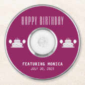 Dessous-de-verre Rond En Papier Musique CD Coque Album Couverture Anniversaire (Devant)