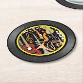 Dessous-de-verre Rond En Papier Musique vinyle (Incliné)