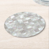Dessous-de-verre Rond En Papier Nacre. (Incliné)
