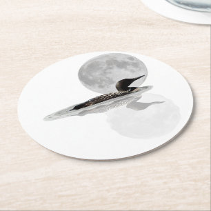 Dessous-de-verre Rond En Papier Nage De Loon Dans Le Dessous de verre De Papier Lu