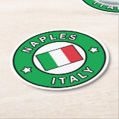 Dessous-de-verre Rond En Papier Naples Italie (Incliné)