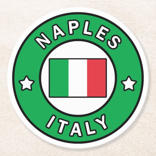 Dessous-de-verre Rond En Papier Naples Italie (Devant)