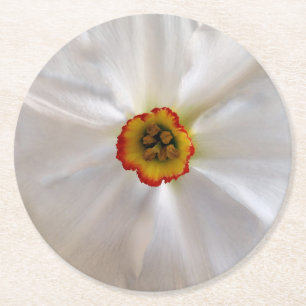 Dessous-de-verre Rond En Papier narcisse blanc perle