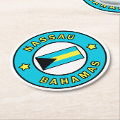 Dessous-de-verre Rond En Papier Nassau Bahamas (Incliné)