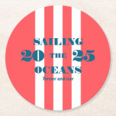Dessous-de-verre Rond En Papier Nautical Party Paper Coaster (Devant)