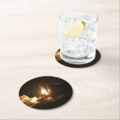 Dessous-de-verre Rond En Papier Navette spatiale Terre Orbitale Nuit Spacecraft Ca (En situation)