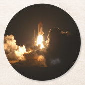 Dessous-de-verre Rond En Papier Navette spatiale Terre Orbitale Nuit Spacecraft Ca (Devant)