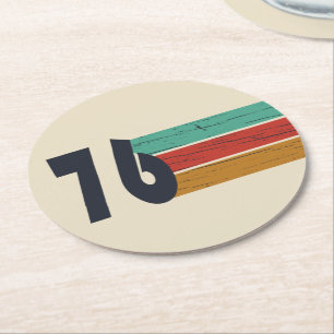 Dessous-de-verre Rond En Papier Né en 1976 cadeau d'anniversaire vintage