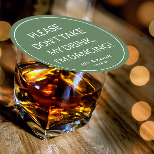 Dessous-de-verre Rond En Papier Ne prenez pas mon verre, je danse Mariage