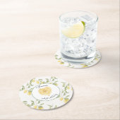 Dessous-de-verre Rond En Papier Noces de citrons jaunes fruits (En situation)