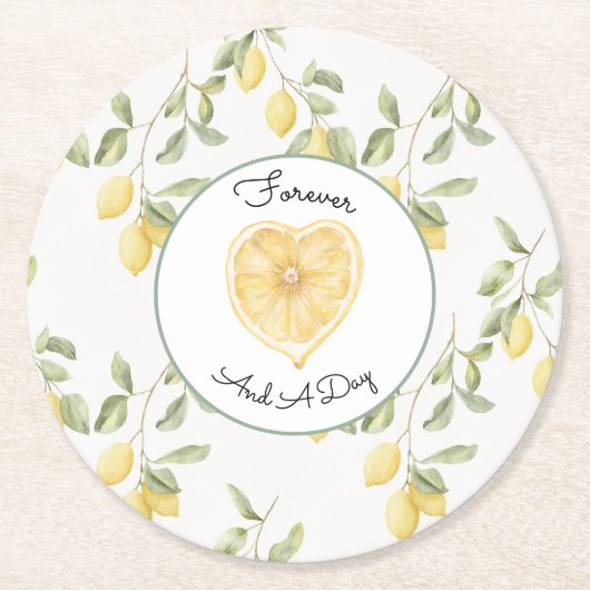 Dessous-de-verre Rond En Papier Noces de citrons jaunes fruits (Devant)