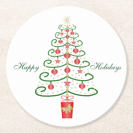 Dessous-de-verre Rond En Papier Noël (Devant)