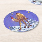 Dessous-de-verre Rond En Papier Noël au chameau (Incliné)