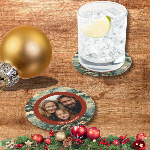 Dessous-de-verre Rond En Papier Noël classique Vintage Arbre de Noël Photo Noël