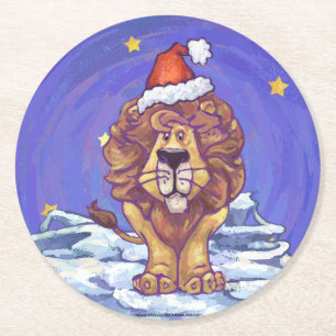 Dessous-de-verre Rond En Papier Noël du lion