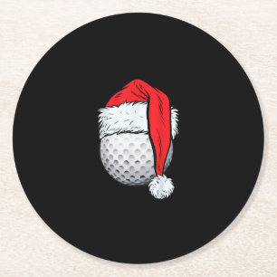 Dessous-de-verre Rond En Papier Noël Golf Ball Père Noël T Casquette Funny Spor