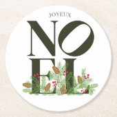 Dessous-de-verre Rond En Papier NOEL Pop Letter Art Inspiré Noël (Devant)