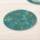 Dessous-de-verre Rond En Papier Noël rustique naturel (Incliné)