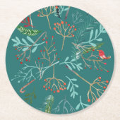 Dessous-de-verre Rond En Papier Noël rustique naturel (Devant)