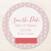 Dessous-de-verre Rond En Papier Noël Snowglobe Snowflakes Sauvez la date ronde (Devant)