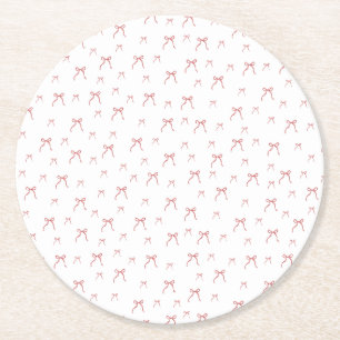 Dessous-de-verre Rond En Papier Noeud rouge Noël moderne