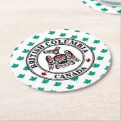 Dessous-de-verre Rond En Papier Noir rouge autochtone Kaigani Thunderbird (Incliné)