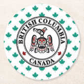 Dessous-de-verre Rond En Papier Noir rouge autochtone Kaigani Thunderbird (Devant)