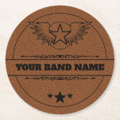 Dessous-de-verre Rond En Papier Nom personnalisé Band Merch Rock Country Western M (Devant)