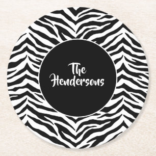 Dessous-de-verre Rond En Papier Nom personnalisé du jeu de Dessous de verre papier