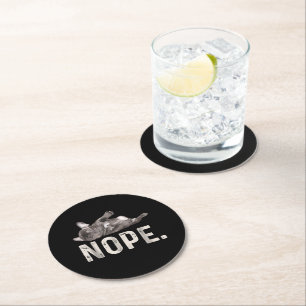 Dessous-de-verre Rond En Papier Nope Lazy French Bulldog Amoureux des chiens Cadea