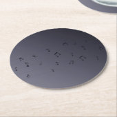Dessous-de-verre Rond En Papier Notes musicales Ombre foncé gris (Incliné)
