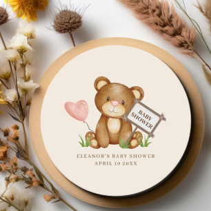 Dessous-de-verre Rond En Papier Nous pouvons attendre le Baby shower