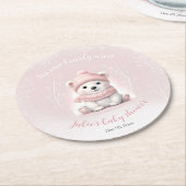 Dessous-de-verre Rond En Papier Nous pouvons attendre prématurément Ours Baby show (Incliné)