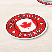 Dessous-de-verre Rond En Papier Nouvelle-Écosse Canada (Incliné)