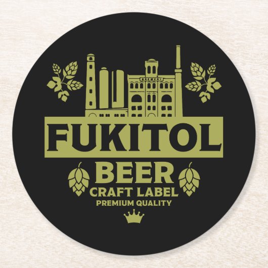 Dessous-de-verre Rond En Papier Novelty Funny Bière Étiquette (Devant)