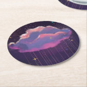 Dessous-de-verre Rond En Papier Nuage Céleste de Rêve (Incliné)