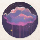 Dessous-de-verre Rond En Papier Nuage Céleste de Rêve (Devant)