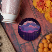 Dessous-de-verre Rond En Papier Nuage Céleste de Rêve