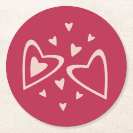 Dessous-de-verre Rond En Papier Nucléaire - magenta rouge - image.