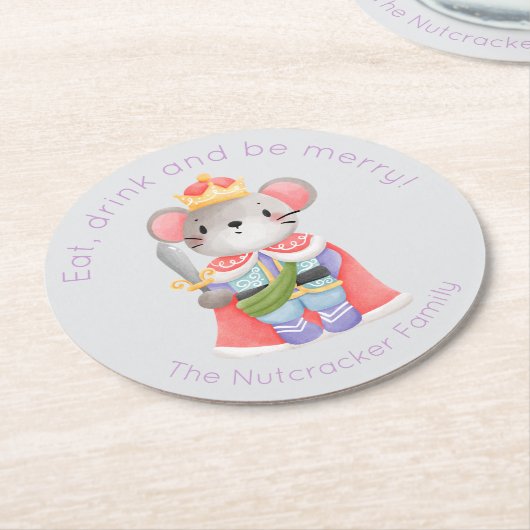 Dessous-de-verre Rond En Papier Nutcracker Mouse King (Incliné)