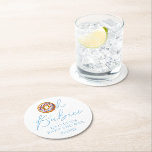 Dessous-de-verre Rond En Papier Oh Babies Donut Saupoudrer le Baby shower de jumea