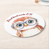 Dessous-de-verre Rond En Papier Oiseau Nerd geek (Incliné)