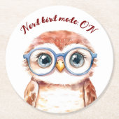 Dessous-de-verre Rond En Papier Oiseau Nerd geek (Devant)