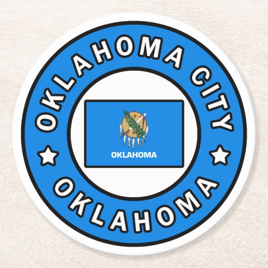 Dessous-de-verre Rond En Papier Oklahoma City Oklahoma (Devant)