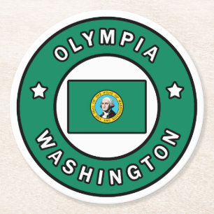 Dessous-de-verre Rond En Papier Olympia Washington
