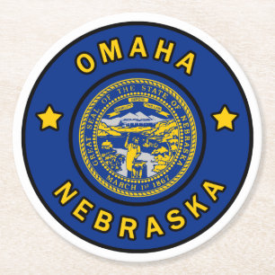 Dessous-de-verre Rond En Papier Omaha Nebraska