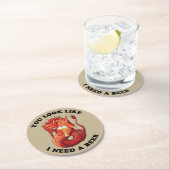 Dessous-de-verre Rond En Papier On Dirait Que J'Ai Besoin D'Une Bière (En situation)