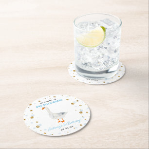 Dessous-de-verre Rond En Papier One Silly Goose Boys 1ère fête d'anniversaire
