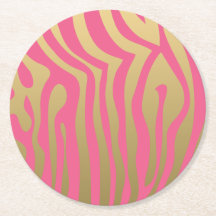 Or et motif rose de rayures de zèbre